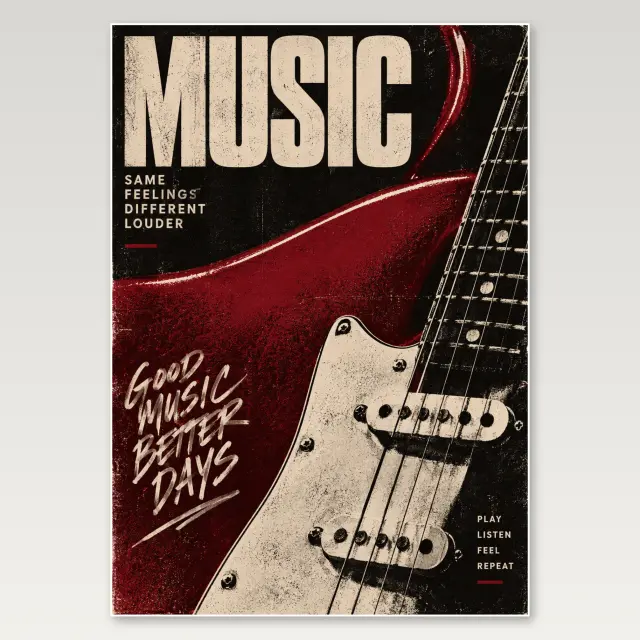 Guitar Closeup A4 Poster