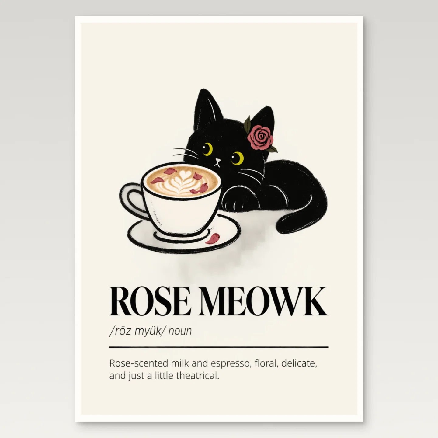 Rose Meowk Poster mockup