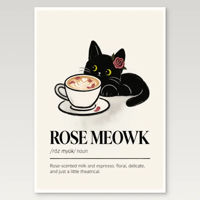 Rose Meowk Poster