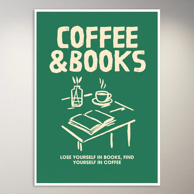 Lose Yourself in Coffee & Books Poster