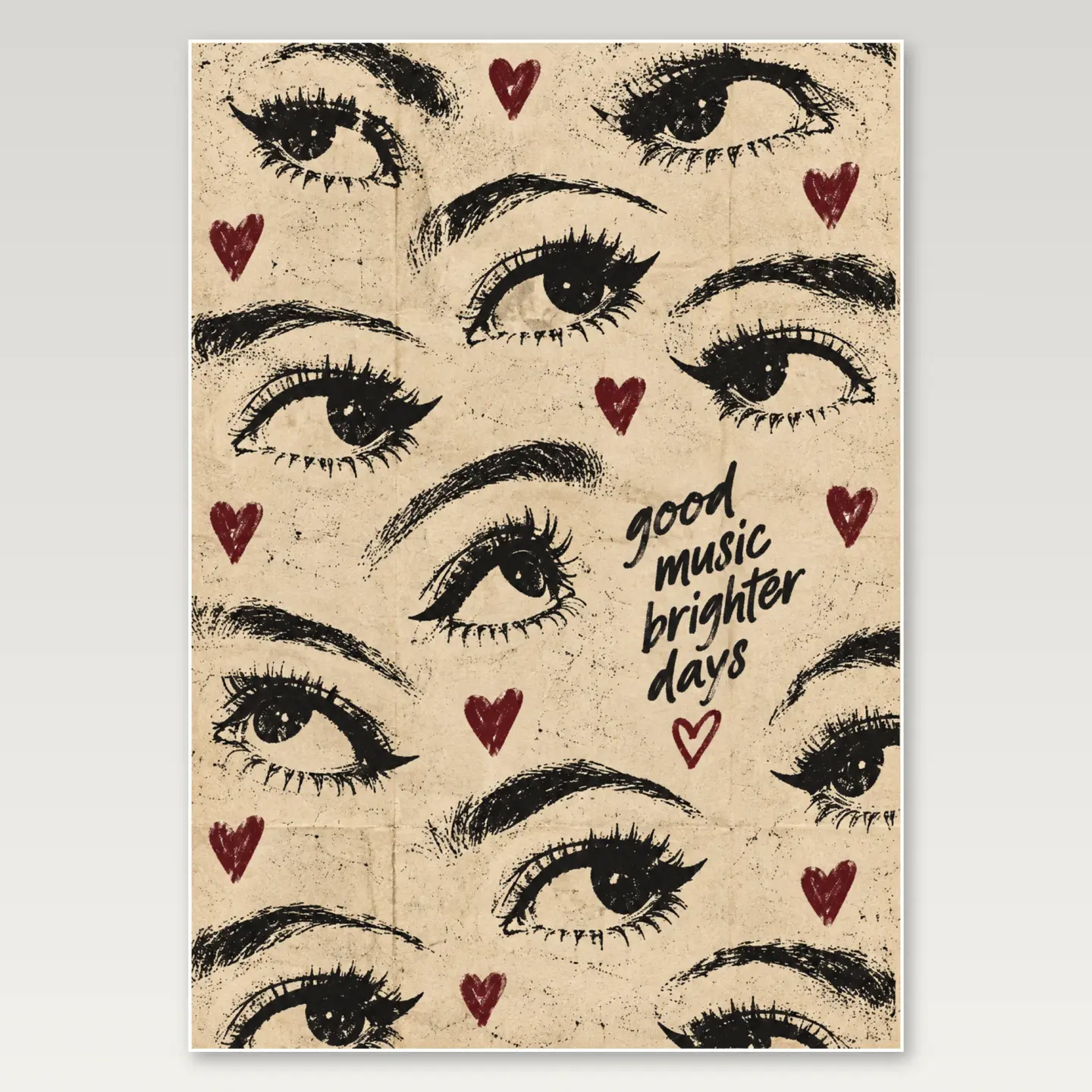 Heart Eyes Ink A4 Poster mockup