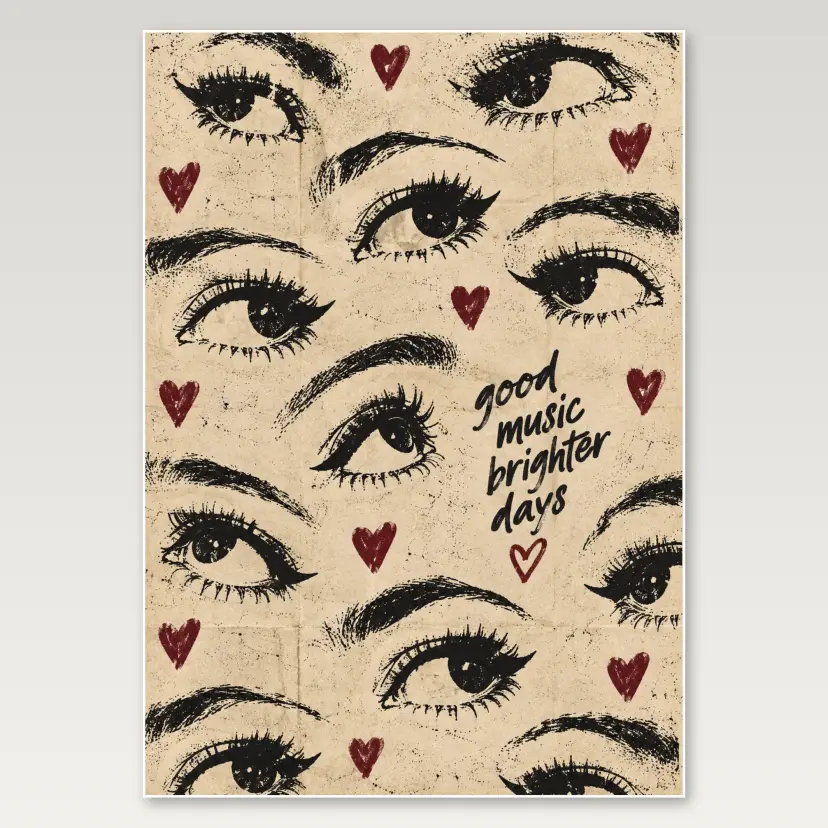 Heart Eyes Ink A4 Poster