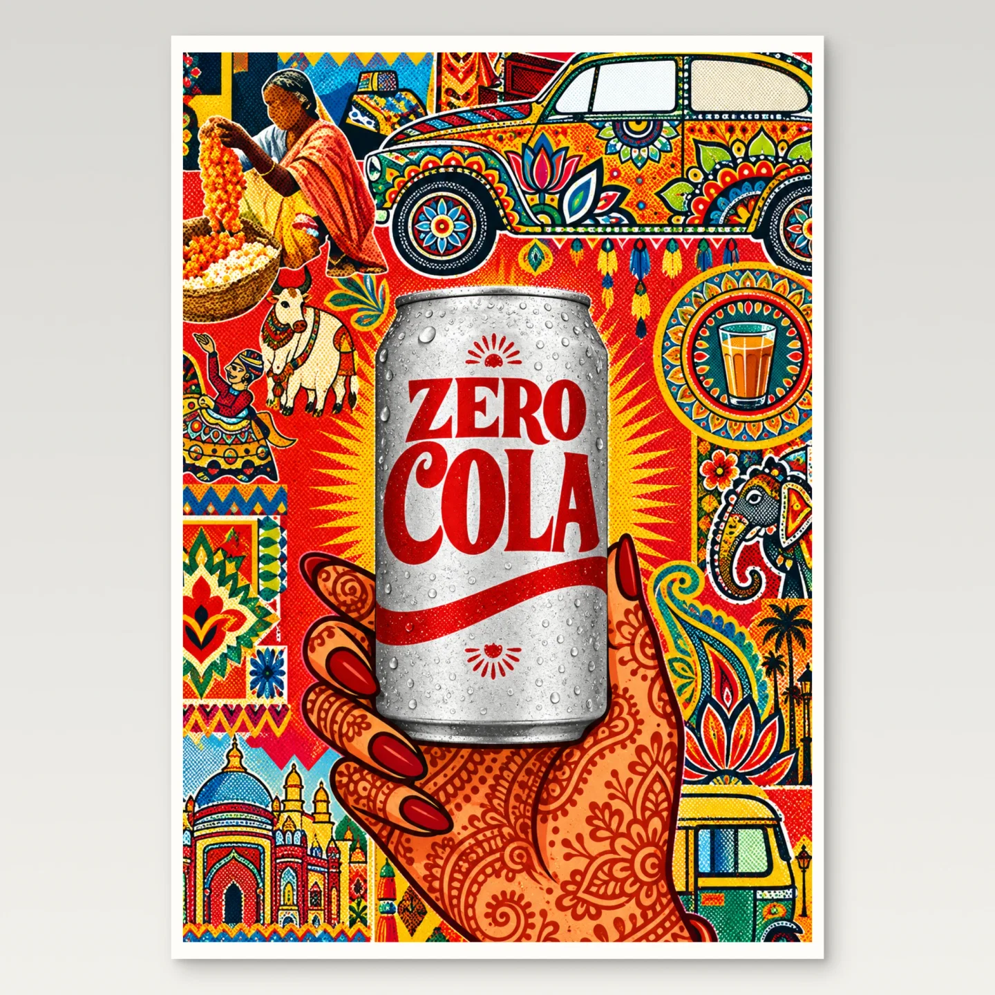 Zero Cola India Poster mockup