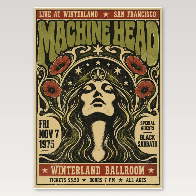 Machine Head Vintage A4 Poster