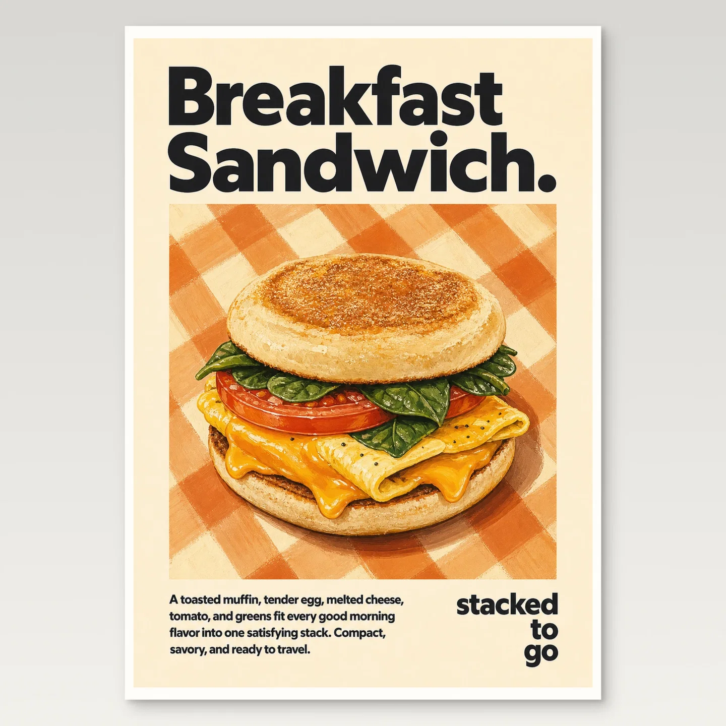 Breakfast Sandwich Poster mockup