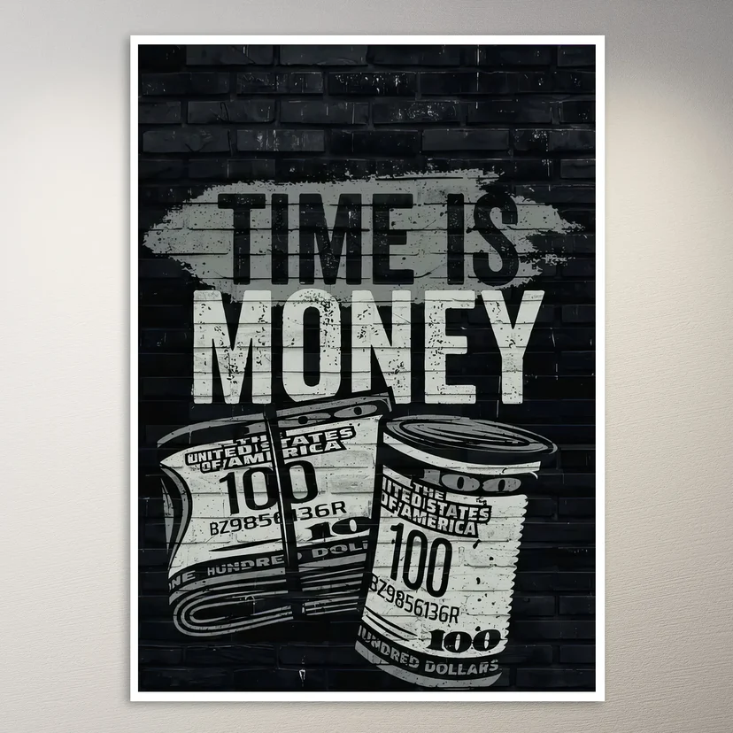 Time Is Money One Hundred Dollars Poster