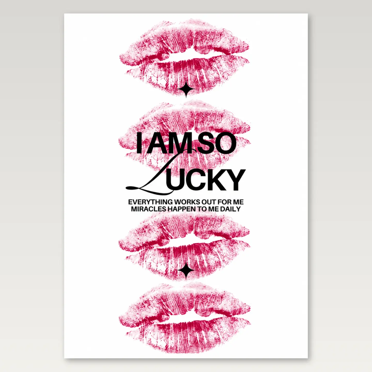 I Am So Lucky A4 Poster mockup