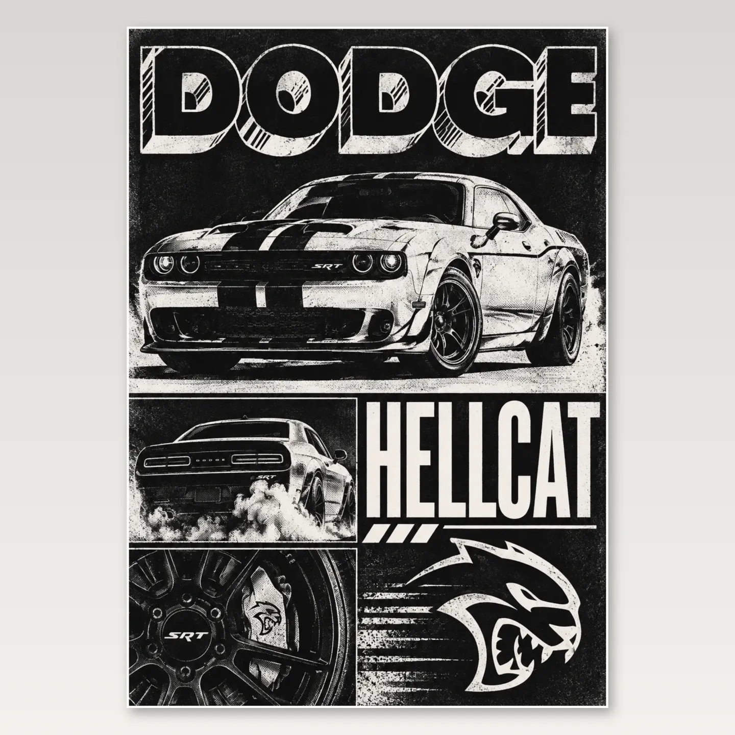 Dodge Hellcat A4 Poster mockup