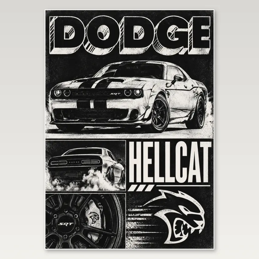 Dodge Hellcat A4 Poster