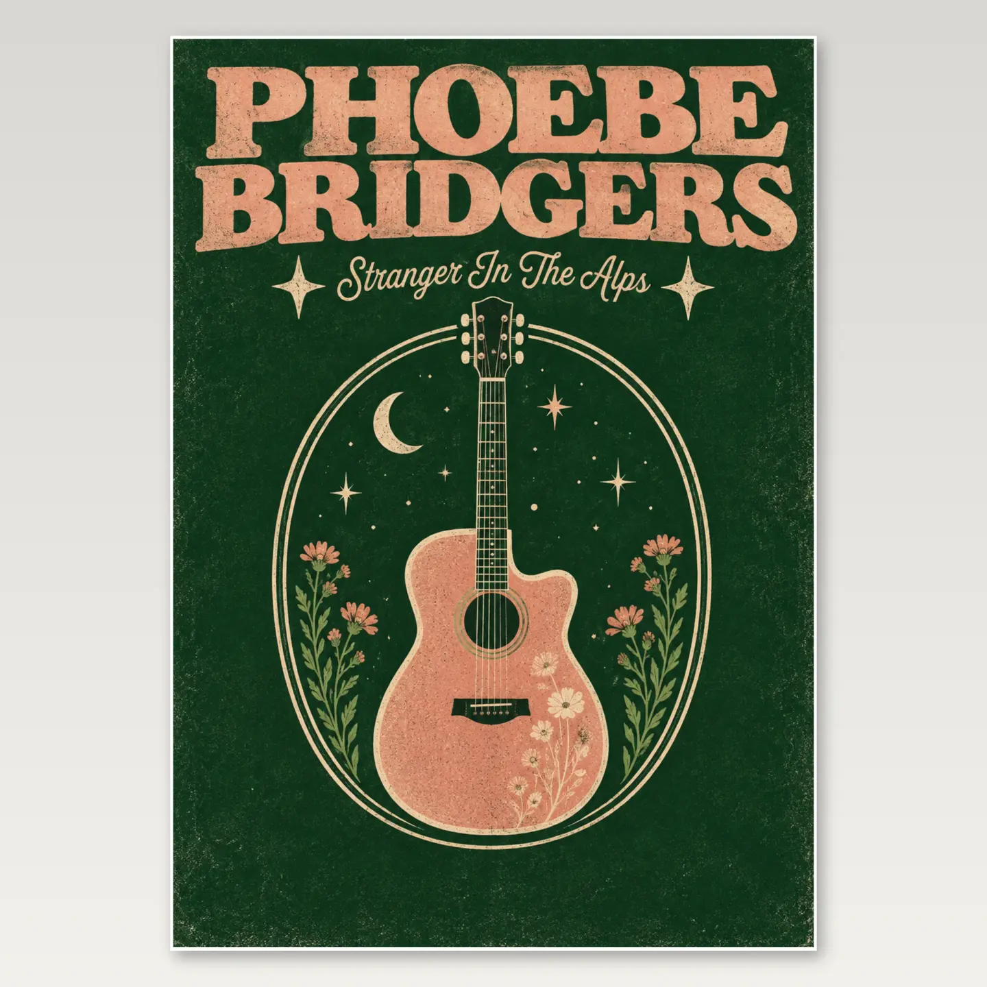 Phoebe Guitar A4 Poster mockup