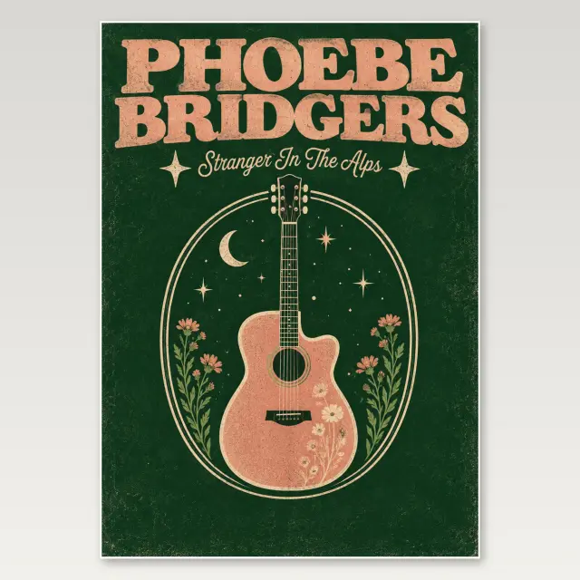 Phoebe Guitar A4 Poster