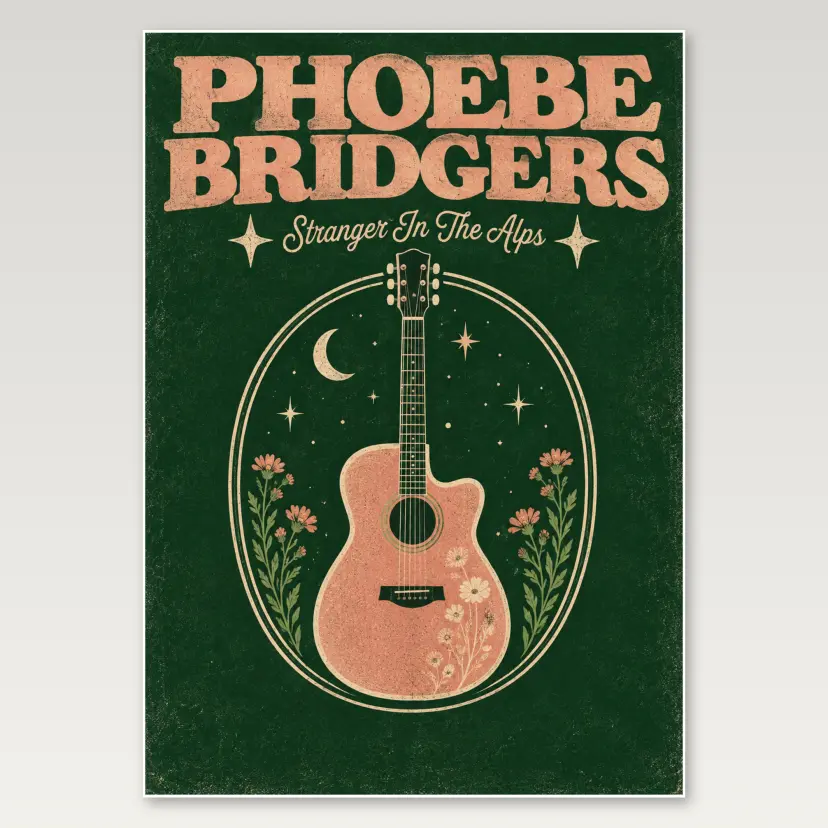 Phoebe Guitar A4 Poster
