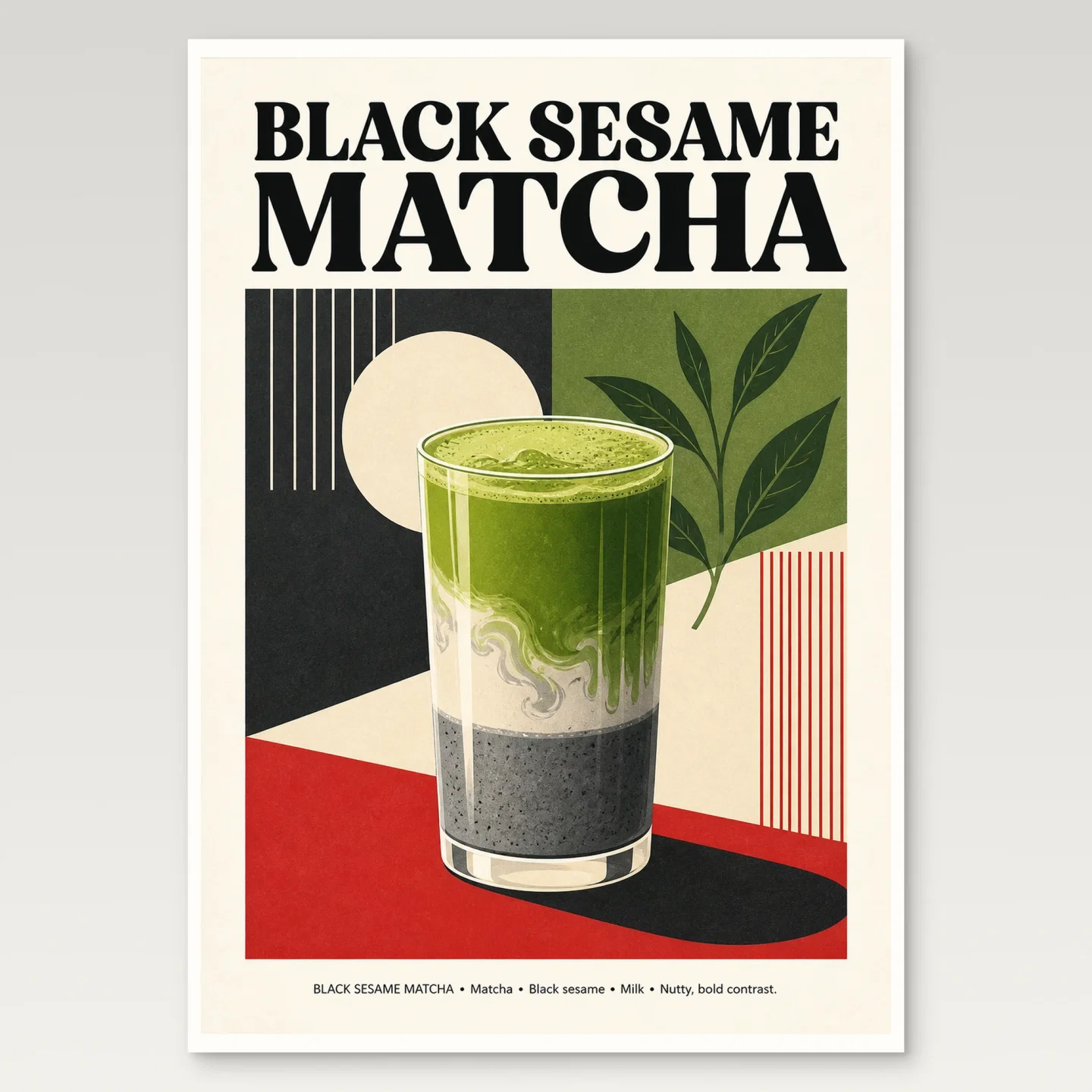 Black Sesame Matcha Poster mockup