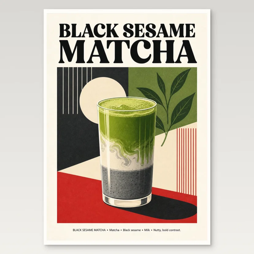 Black Sesame Matcha Poster