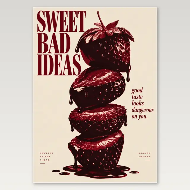 Chocolate Strawberry Stack A4 Poster