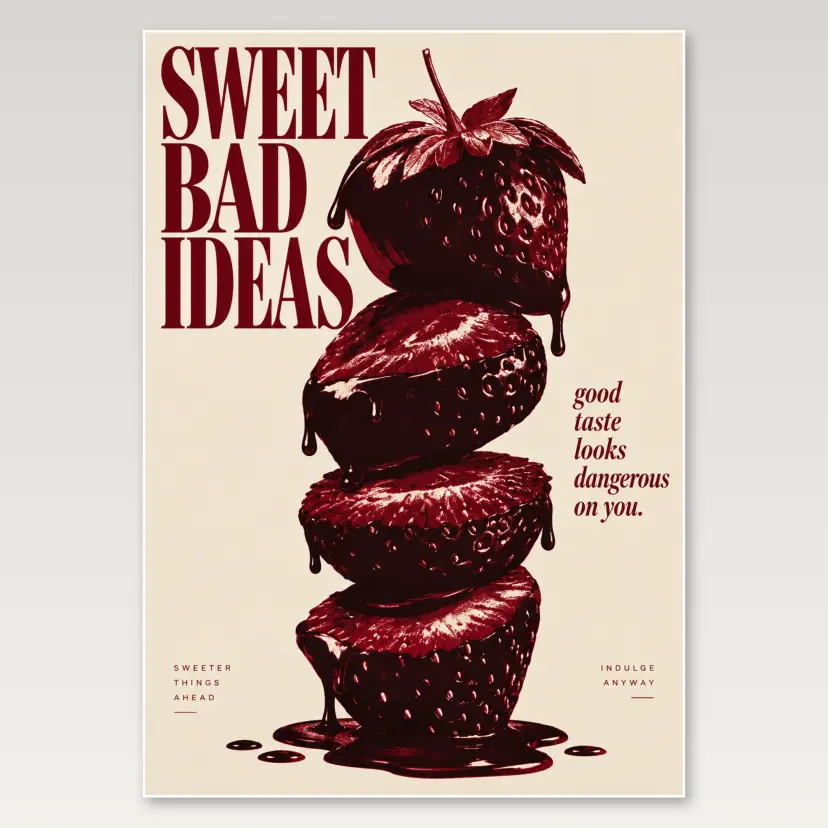 Chocolate Strawberry Stack A4 Poster