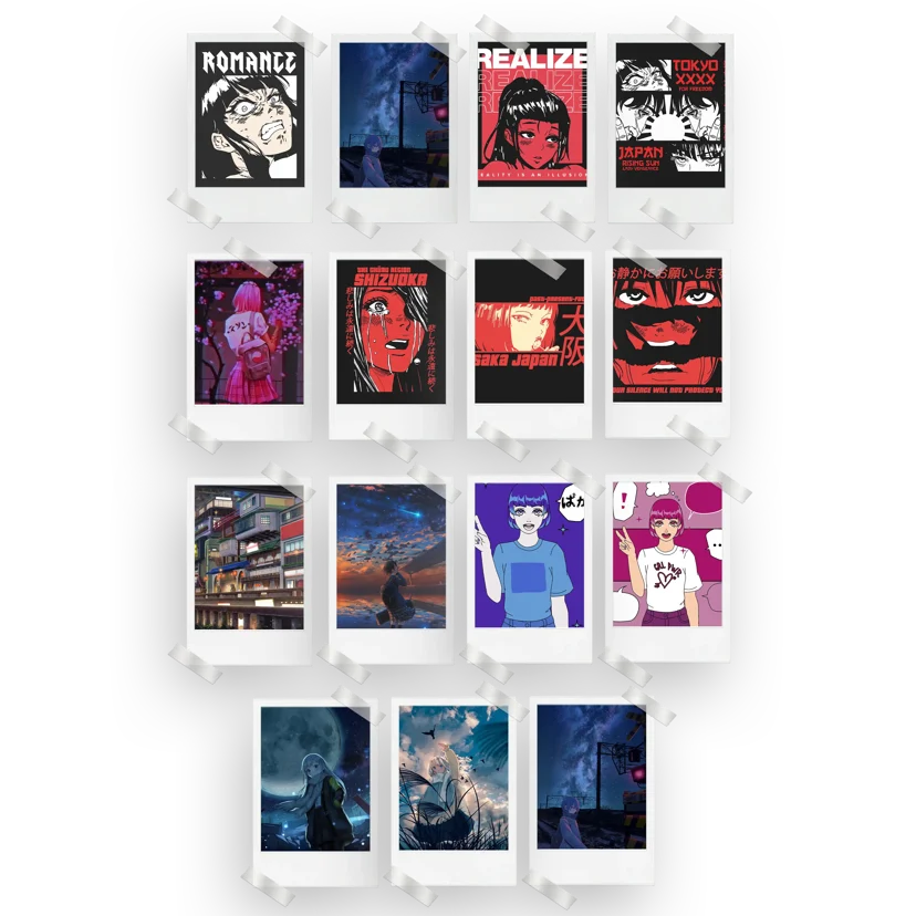 Anime Aesthetic Prints Set of 15