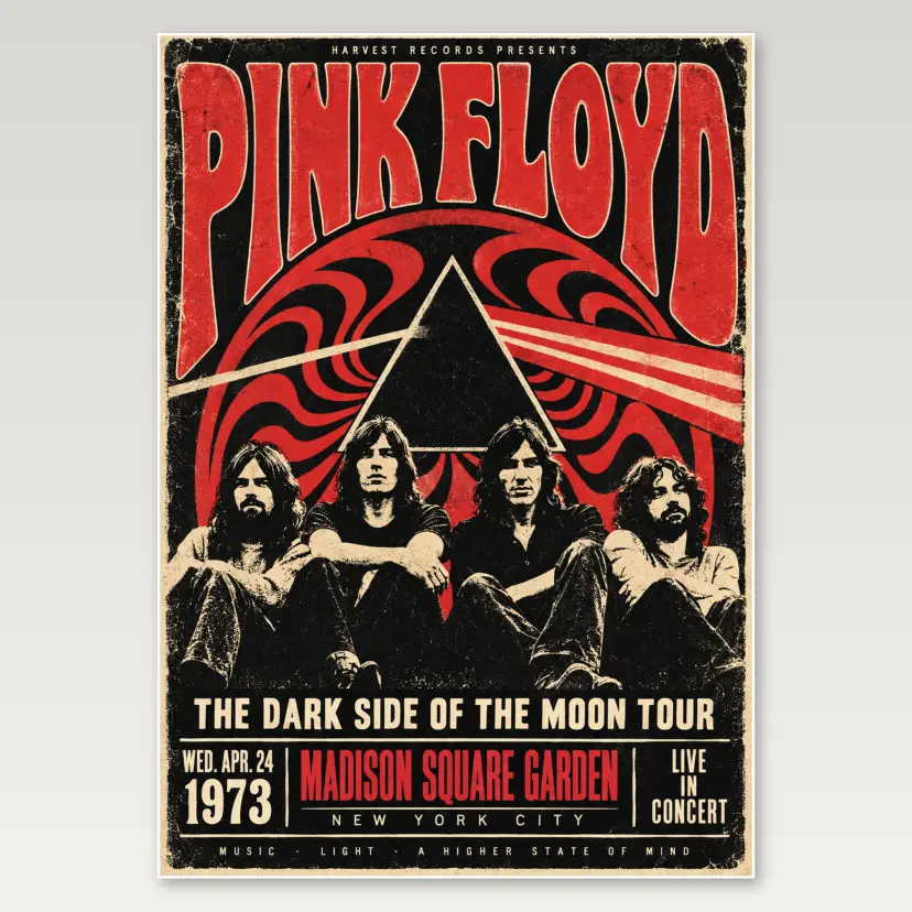 Pink Floyd Tour Silhouettes A4 Poster