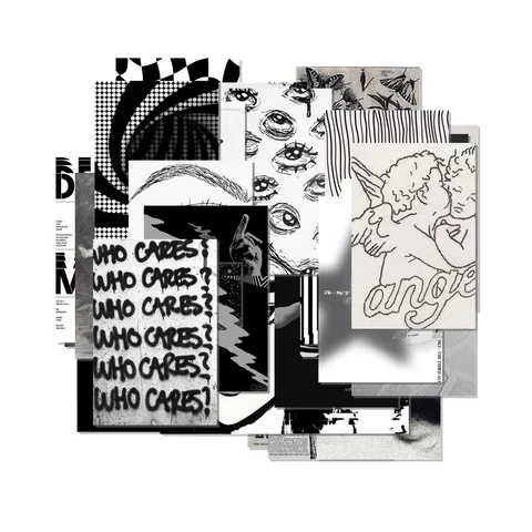 Dark Grunge Aesthetic Posters Set of 50 Collage Kit