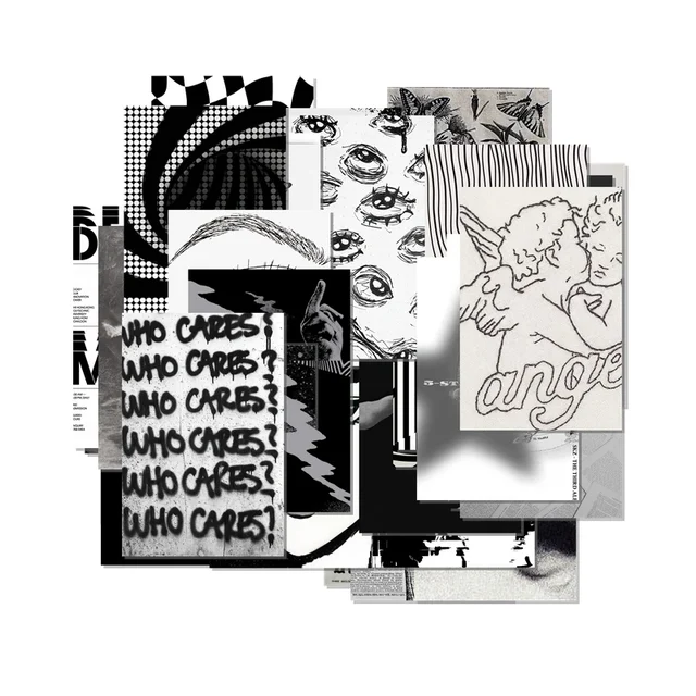 Dark Grunge Aesthetic Posters Set of 50 Collage Kit
