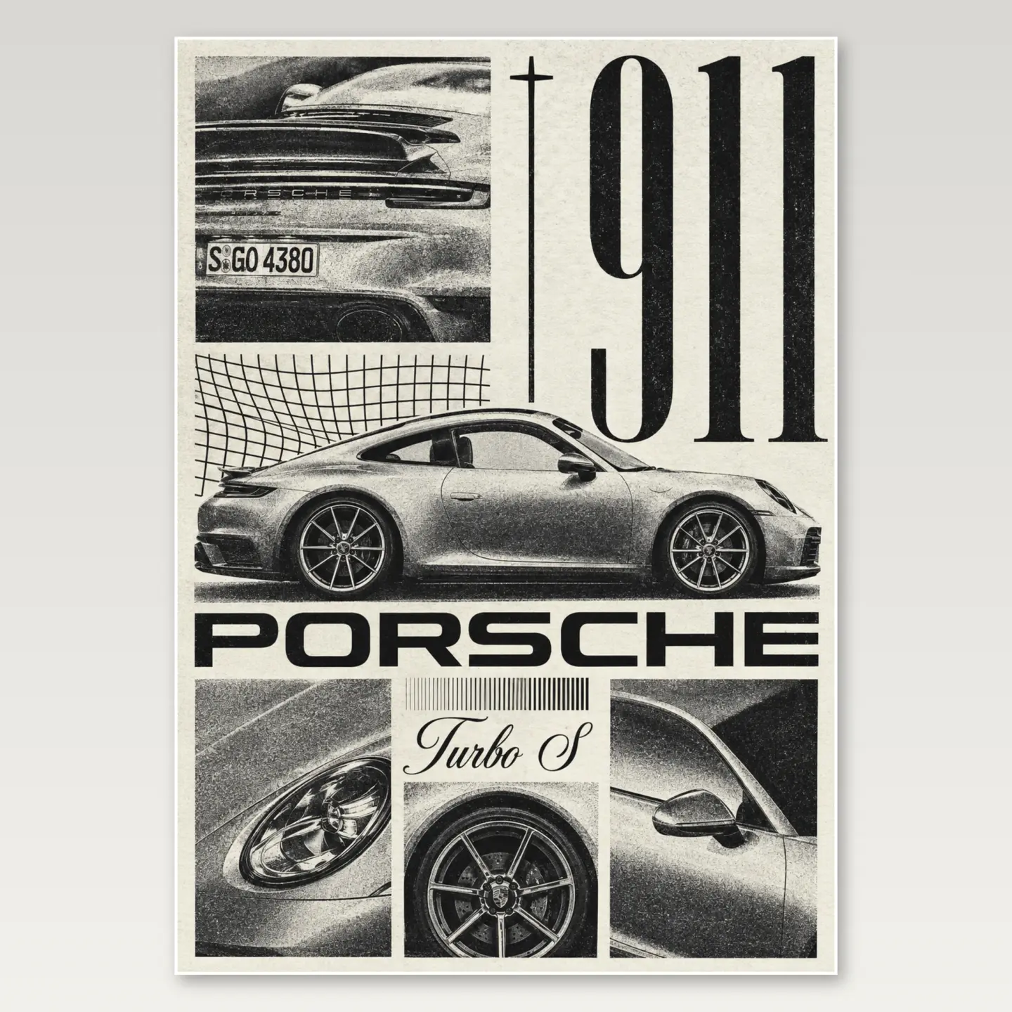 Porsche 911 Turbo A4 Poster mockup