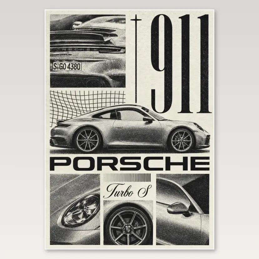 Porsche 911 Turbo A4 Poster