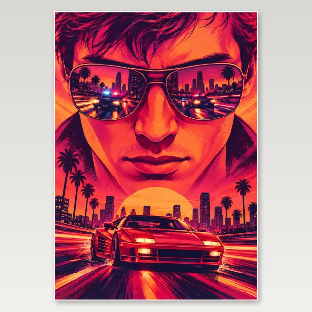 Retro Driver Sunglasses A4 Poster