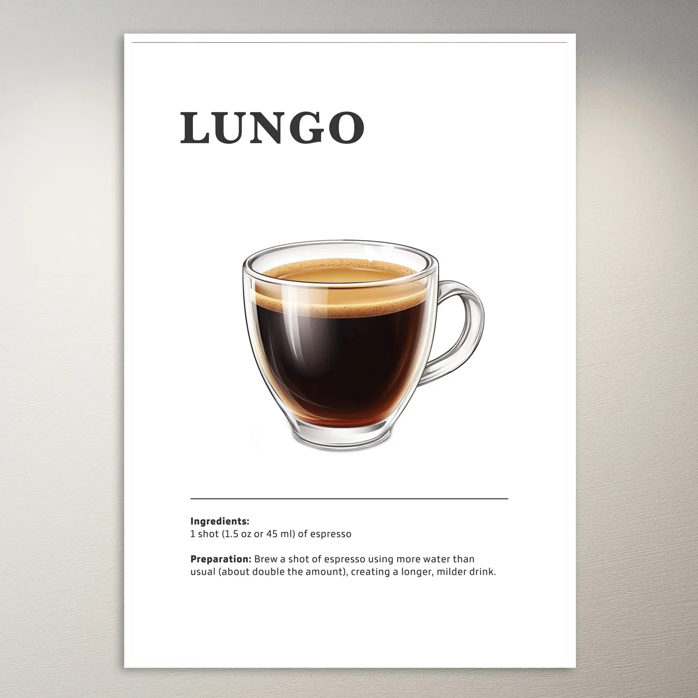 Lungo Coffee Drink Poster