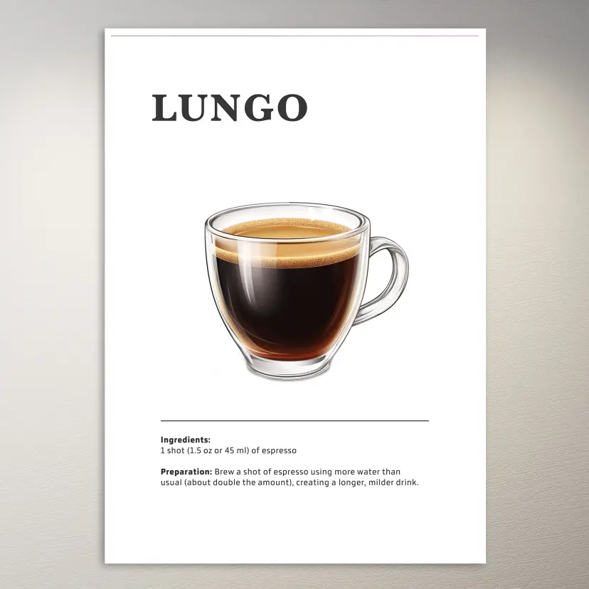 Lungo Coffee Drink Poster