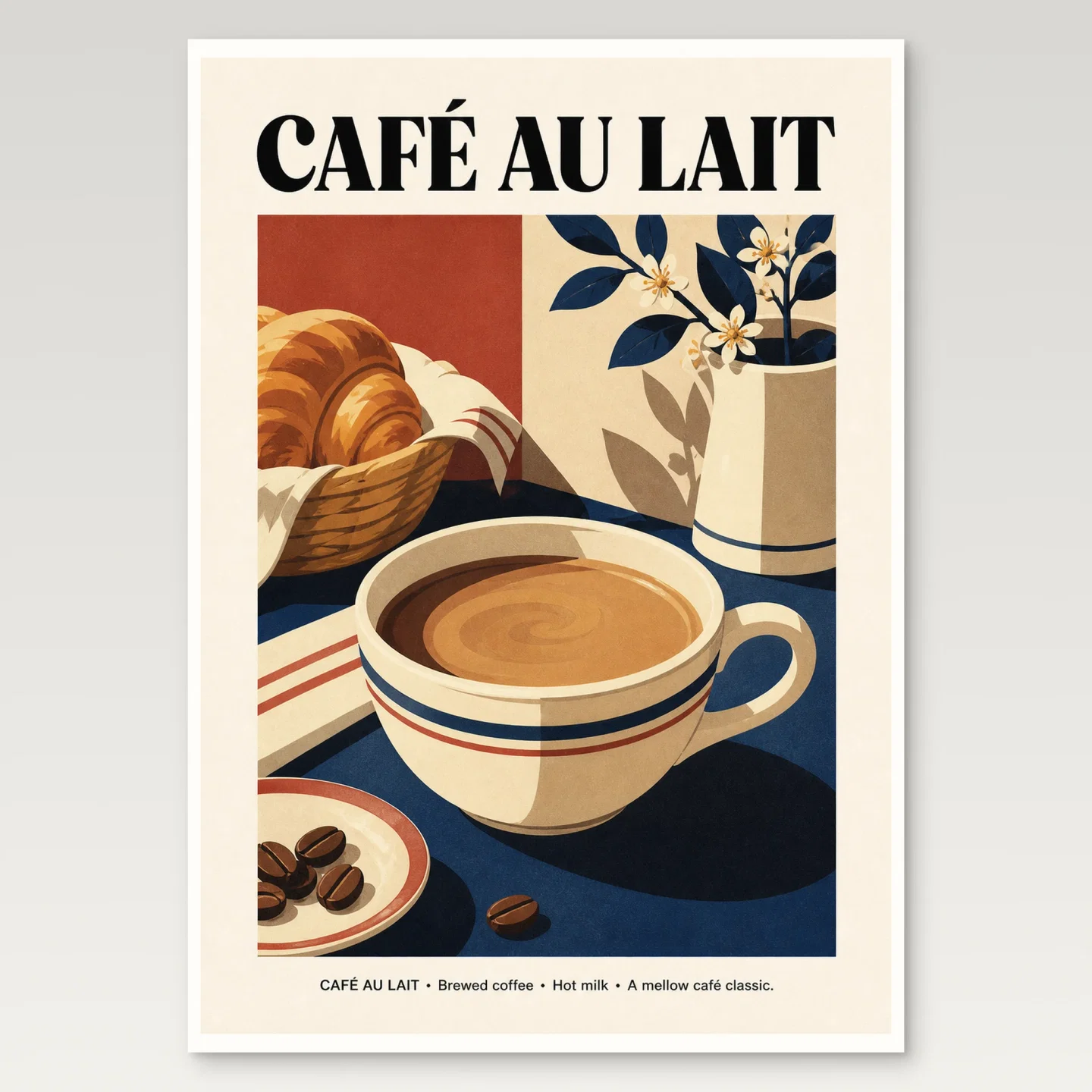 Cafe Au Lait Poster mockup