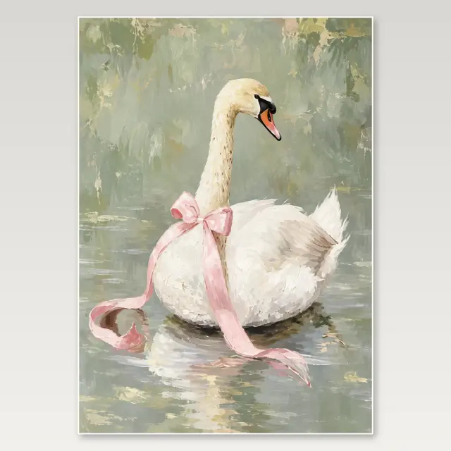 Pink Swan A4 Poster