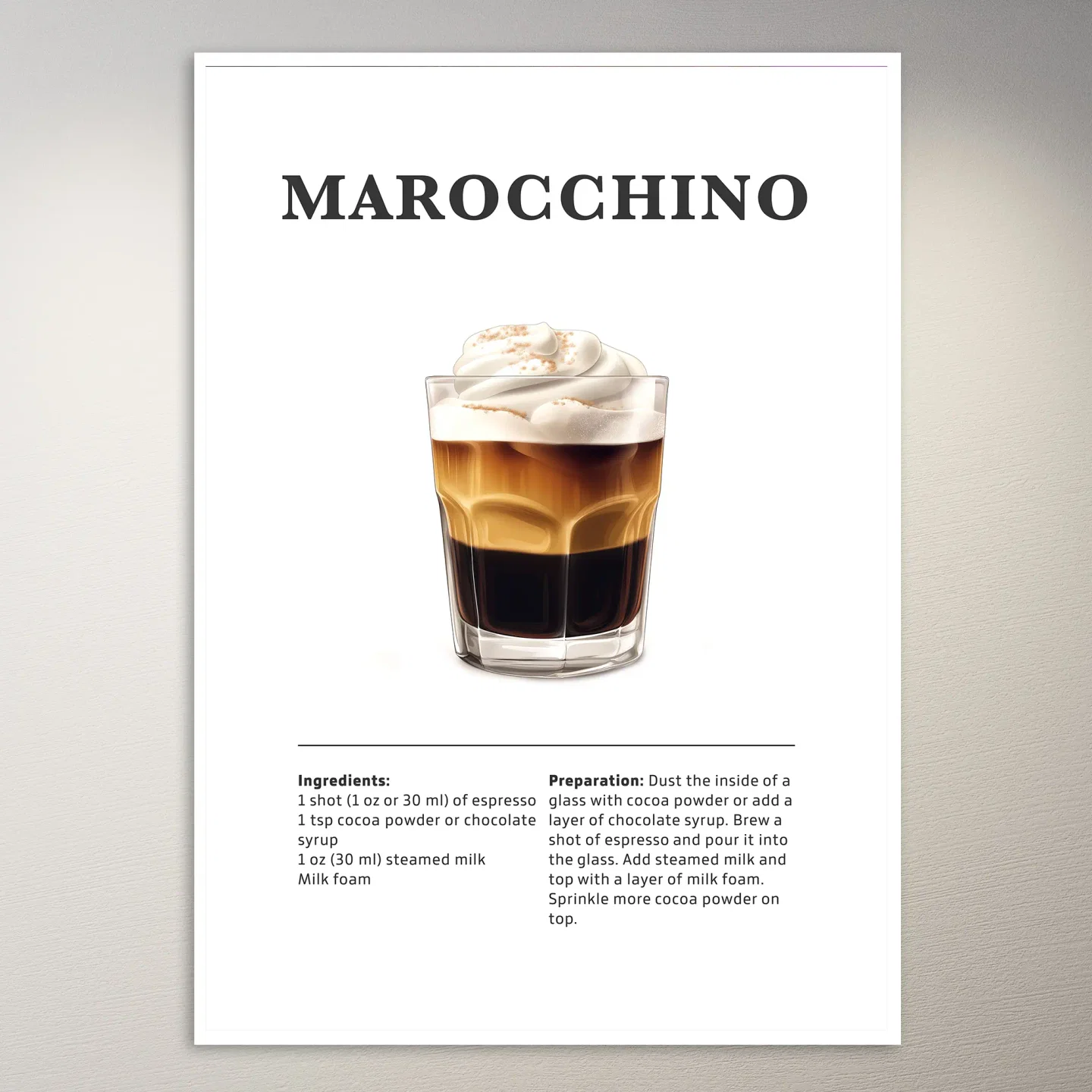 Marocchino Coffee Drink Poster