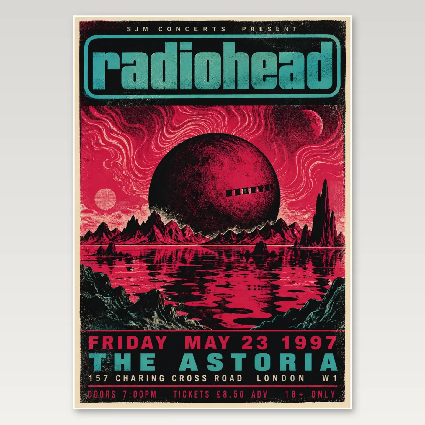 Radiohead Miami Gig A4 Poster mockup