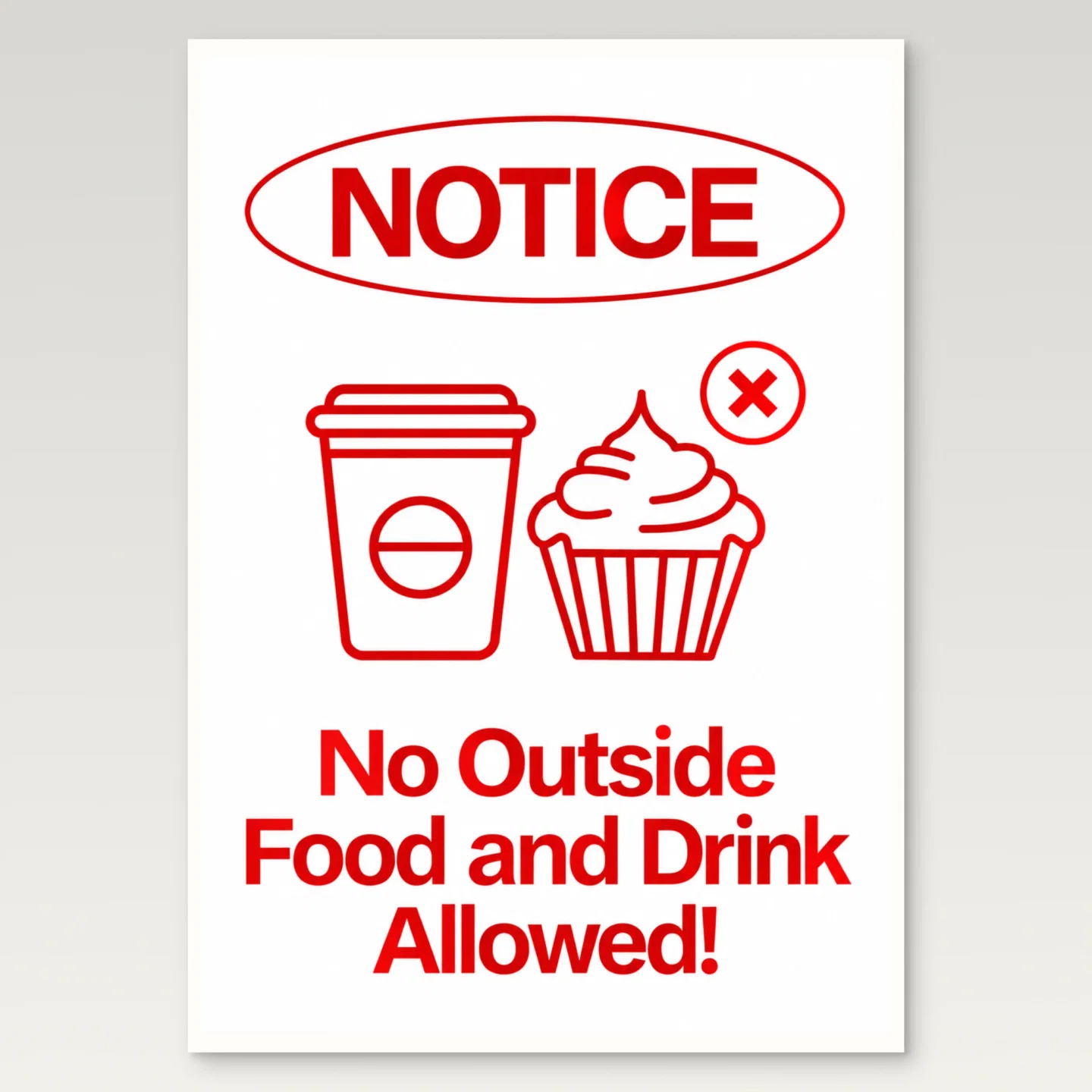 No Outside Food and Drink Poster mockup