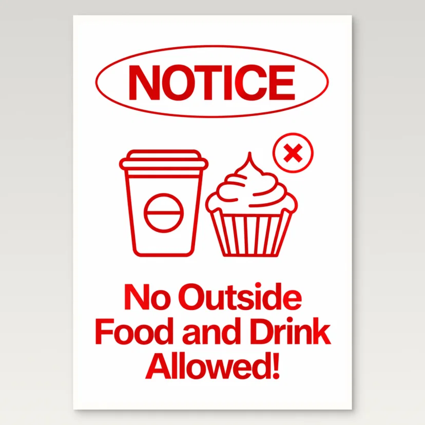 No Outside Food and Drink Poster