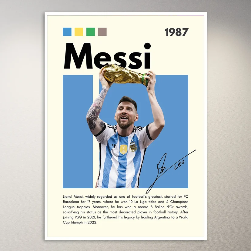 Messi World Cup Champion Poster