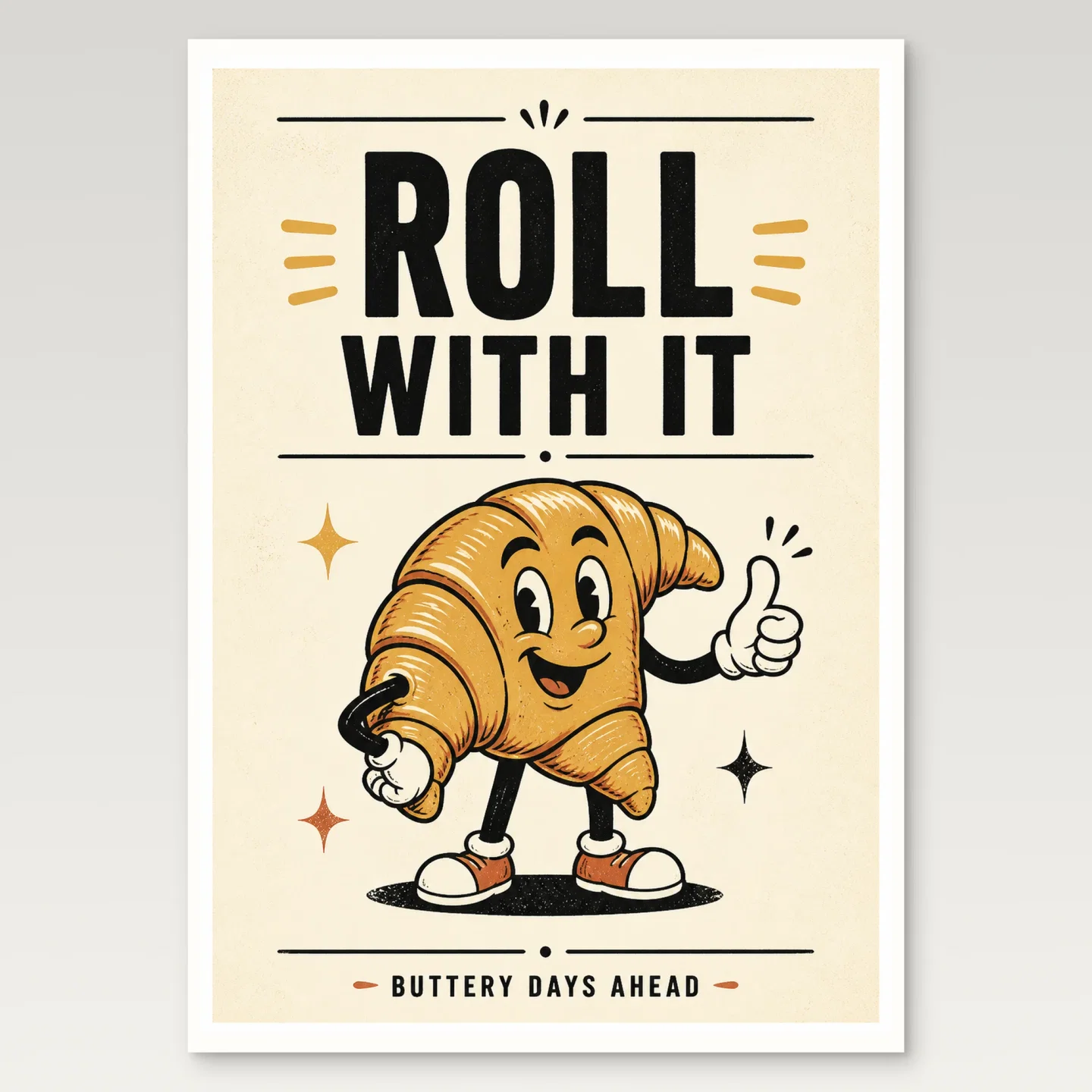 Roll With It Croissant Poster mockup