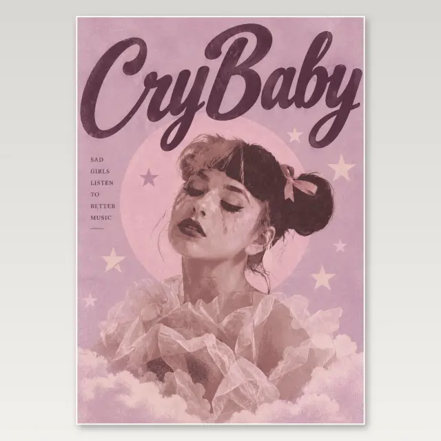 Crybaby Pastel Portrait A4 Poster
