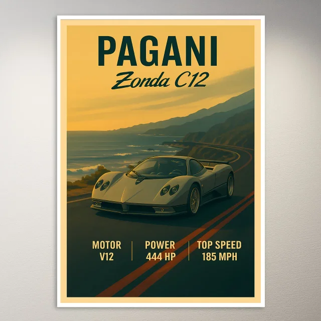 Pagani Zonda C12 Roadster Poster