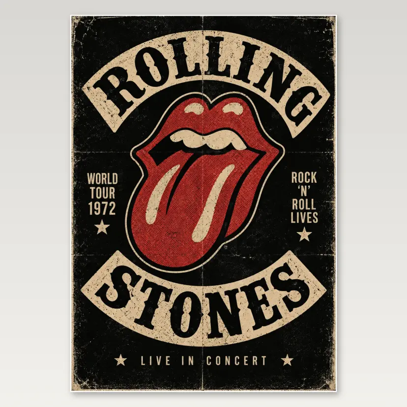 Rolling Stones Tongue Tour A4 Poster