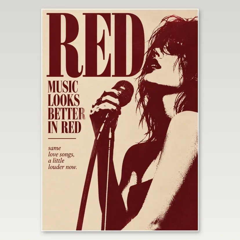 Red Taylor Music Print A4 Poster
