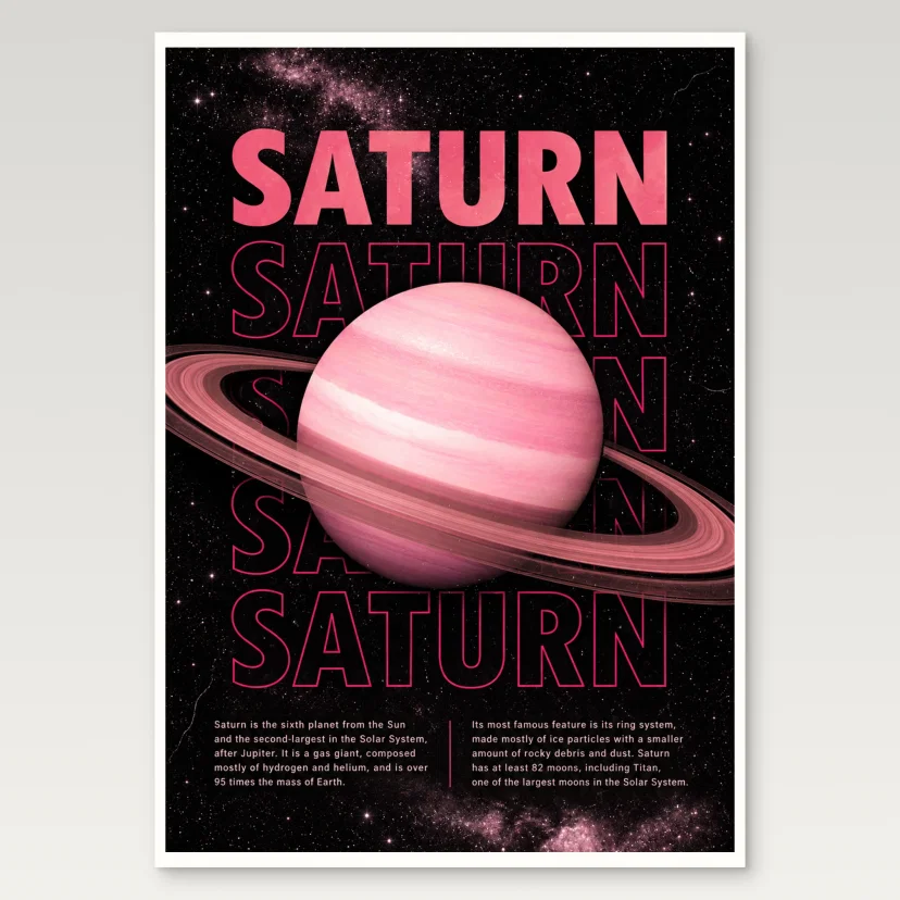 Pink Saturn Poster