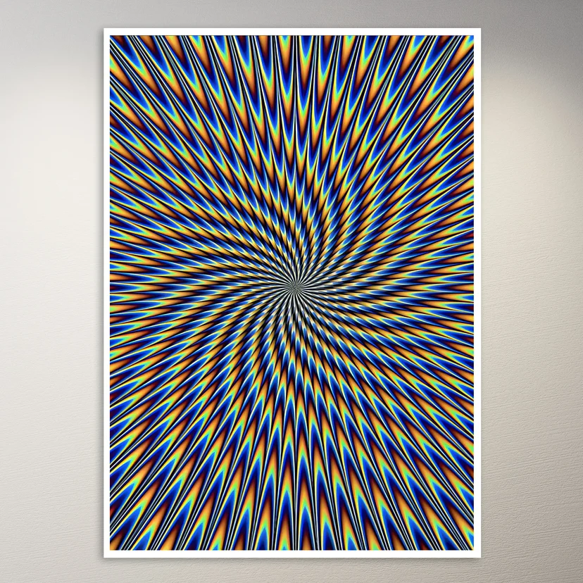 Trippy Blue and Orange Swirl Poster