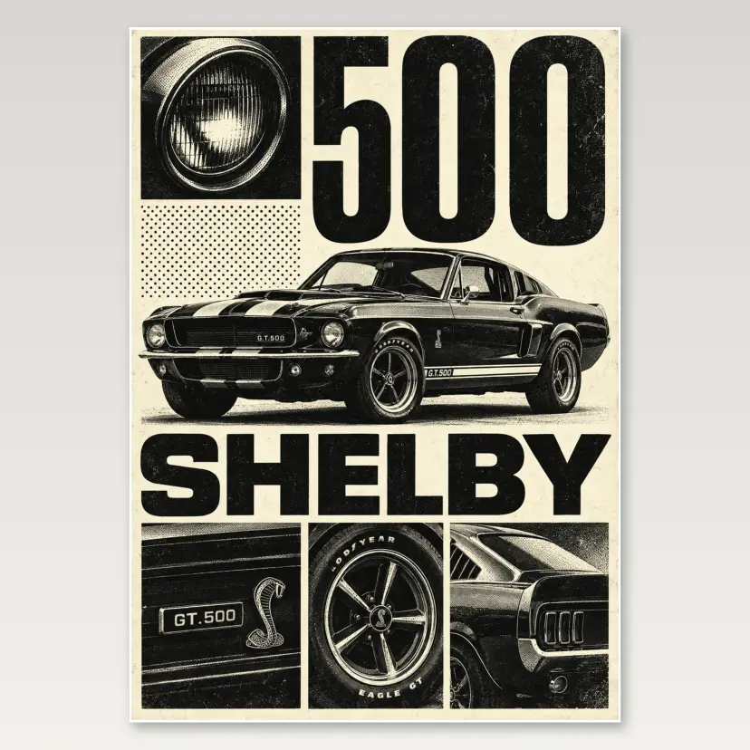 Shelby GT500 A4 Poster