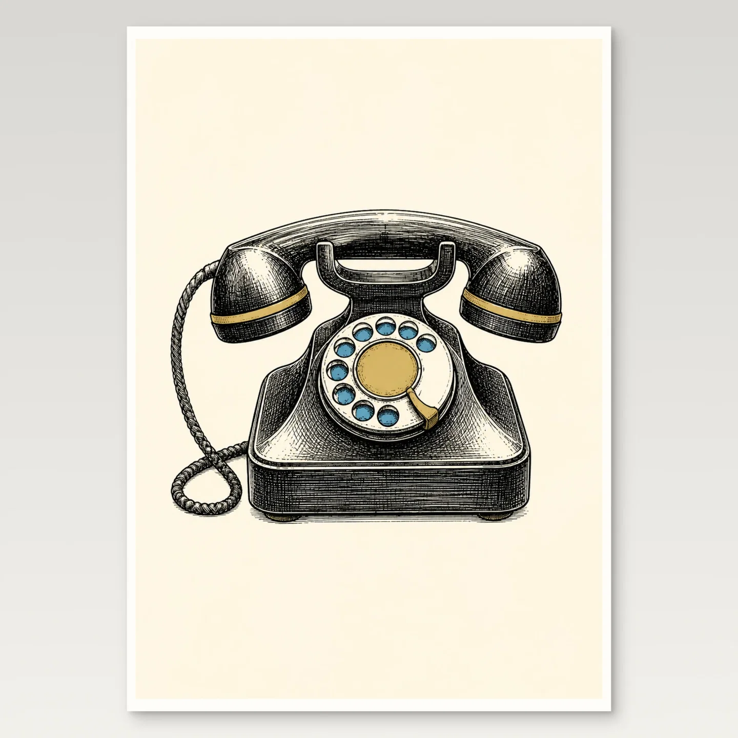 Rotary Telephone Poster mockup