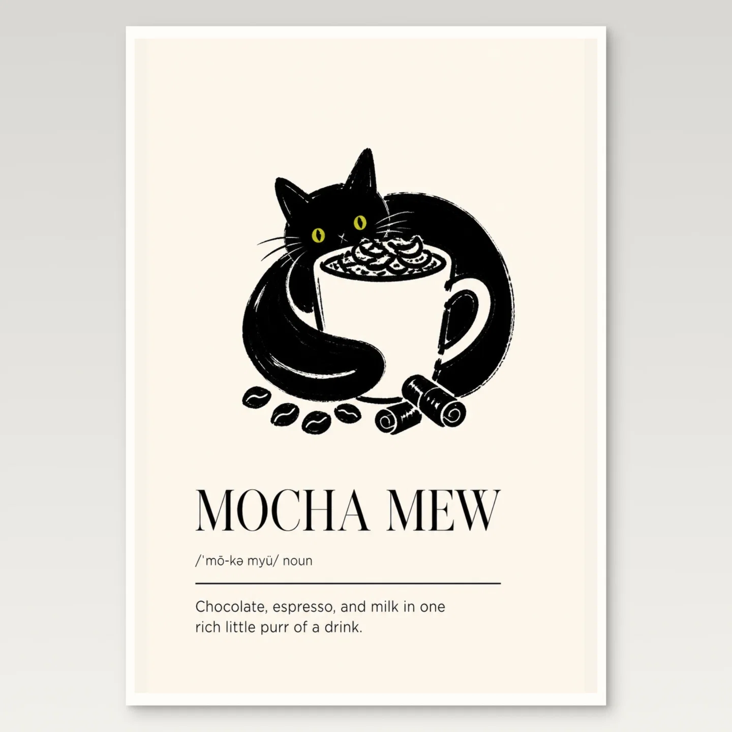 Mocha Mew Poster mockup