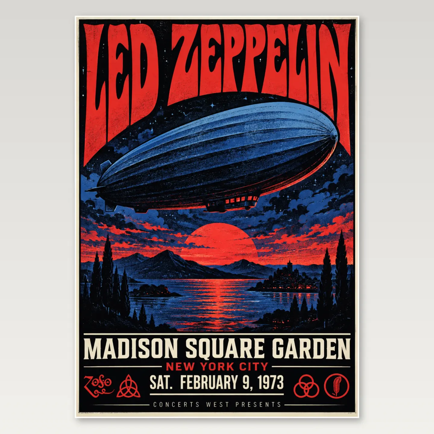 Led Zeppelin Airship A4 Poster mockup