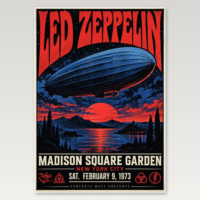 Led Zeppelin Airship A4 Poster