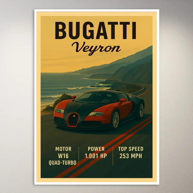 Bugatti Veyron Supercar Poster