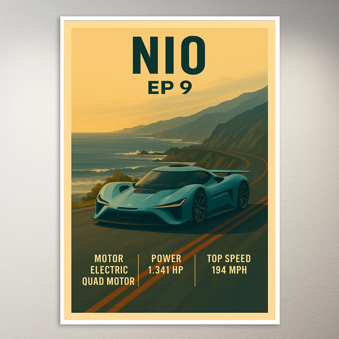 NIO EP9 Supercar Poster